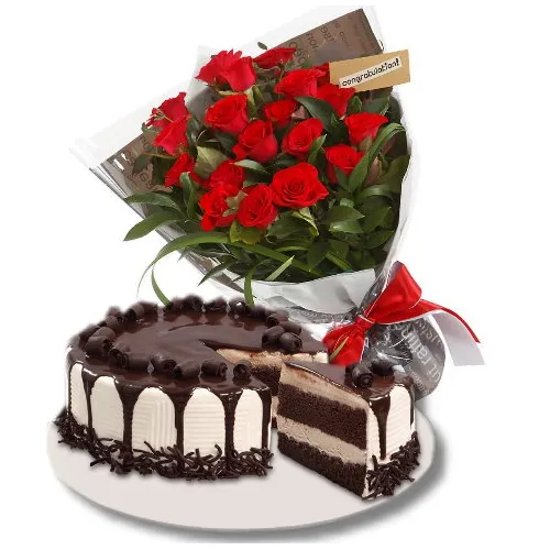 12 red roses with tiramisu cake to philippines